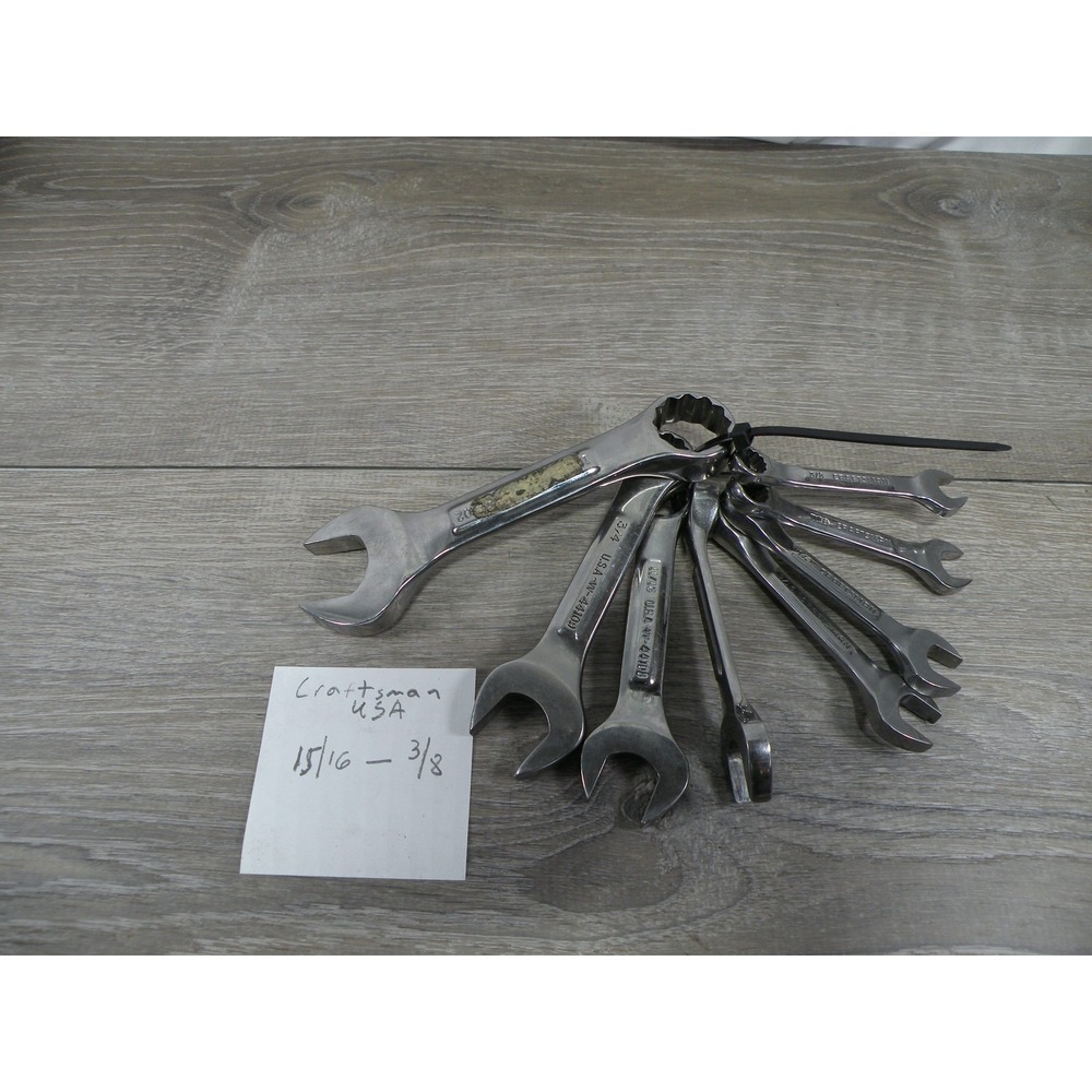 Craftsman USA 8pc 12pt SAE Stubby Wrench Set 3/8" - 15/16" ‎ VV Series